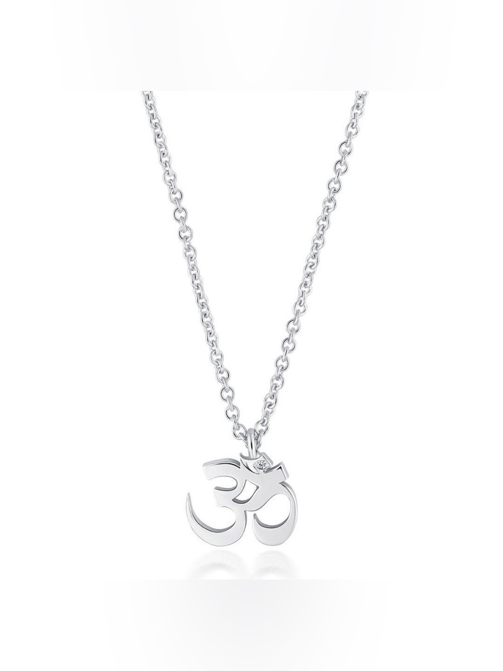 YogaJewelz Petite OM Pendant Necklace in Sterling Silver